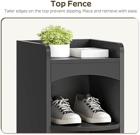 YATINEY 9-Tier Tall Shoe Rack, Wooden Shoe Storage Organizer, Narrow Shoe Cabinet with Removable Shelves for Small Spaces, Holds 9 Pairs of Shoes, for Entrance, Hallway, Black SS02BK