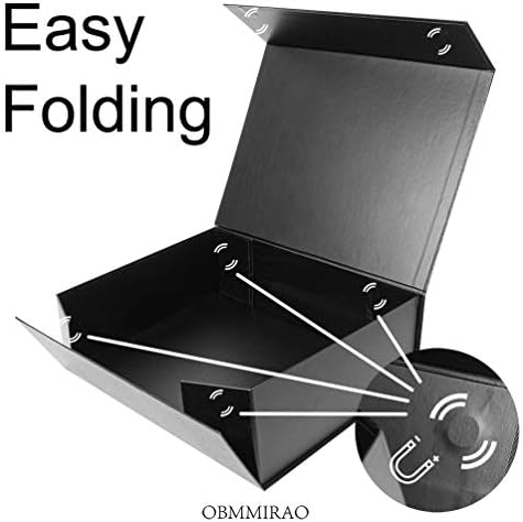 Black Magnetic Large Gift Box with Lid, 13x9x4 Inches, 2Pcs