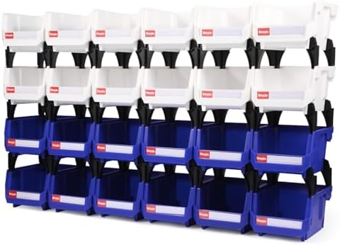 24 Packs Stackable Storage Bins, 5" x 4" x 3" Organizer Bins,