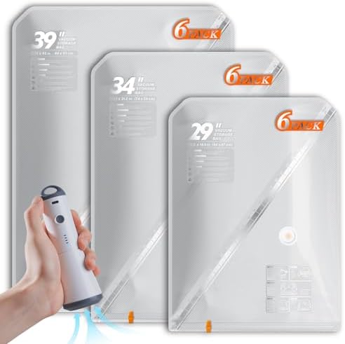 Vacbird 18 Pack Vacuum Storage Bags Set with Rechargeable Wireless Pump Large/Medium/Small Vacuum Seal Bags for Clothing Travel and Home, Compression Packing for Comforters, Blankets and Bedding