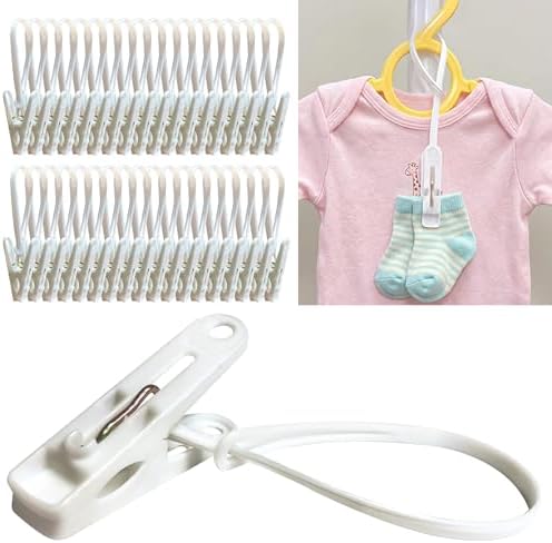 HASHI Baby Clothes & Pants Clips 36 Pack, Non-Slip Hanger Clips with Strong Grip, Space-Saving Organizer for Baby & Toddler Laundry, Closet, Socks, Stroller, Travel & Drying Rack