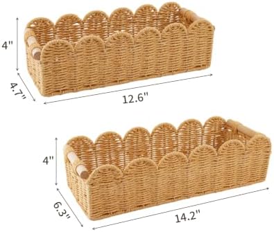 YRMT Toilet Paper Storage Basket Paper Rope Bathroom Baskets Set of 2