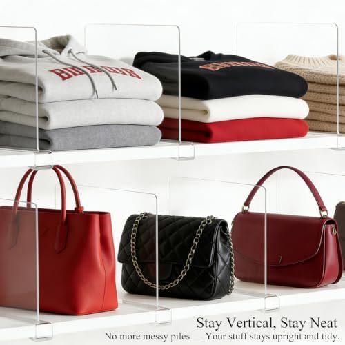 Acrylic Purse Organizer for Closet Shelf Dividers Organization Enthusiasts