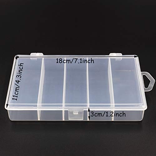 Honbay Clear Visible Plastic Fishing Tackle Accessory Storage Box Case Container - Jewelry Making Findings Organizer - (M:7"x4.3"x1.2")