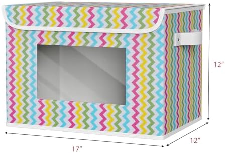 Univivi Fabric Foldable Storage Boxes with Lids, 4 Pack, Colorful