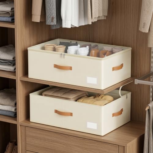 Shiningfuture Under Bed Storage with Wheels, No Assemble Required 12 inches height Under Bed Storage bins,Large capacity Rolling Underbed Shoe Storage containers，dorm underbed storage drawers