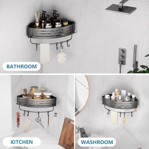 Onemake Corner Shower Caddy with Suction Cups, 1-Pack Shelf for Bathroom