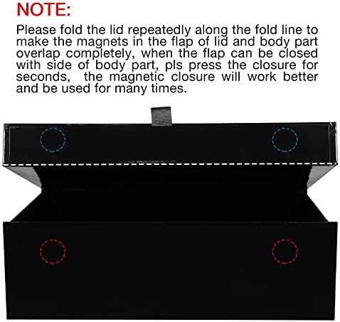 Aimyoo 1 Pack Black Collapsible Gift Box with Magnetic Closure Lids & Rope for Easy Opening 13.8x9x4.3, Bridesmaid Groomsman Proposal Boxes, Rectangle Storage Present Boxes