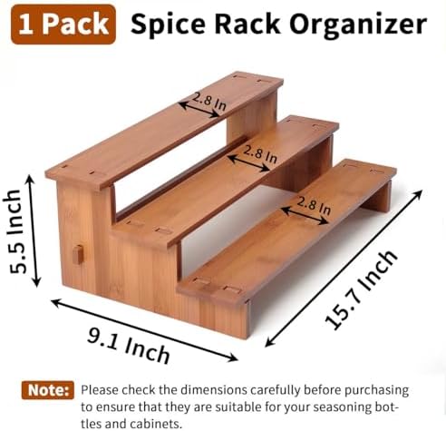 JinDoWin Spice Rack Organizer for Cabinets,Countertop & Pantries