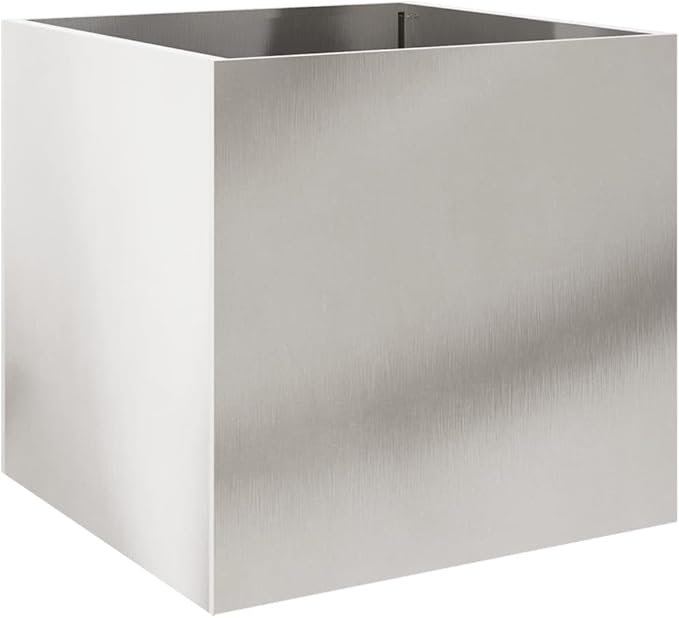 Stainless Steel Planter with Decorative Inlays Medium Size 19.3 x 18.5 x 18.1 Inches Indoor Outdoor Garden Container for Plants