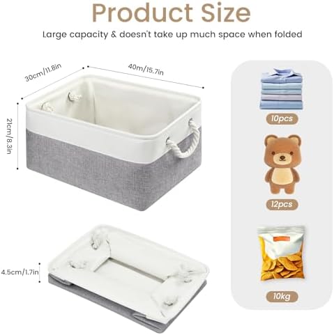 15.7x11.8x8.26 Inch Fabric Large Storage Bins with Handles 3 Pack
