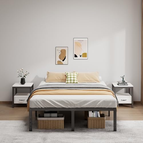 LUMUNANCE Metal Bed Frame California King Size - 16 Inch Heavy-Duty Cal King Platform Bed Frame No Box Spring Needed, Easy Assembly, Noise-Free, Sturdy Mattress Foundation, Underbed Storage Space