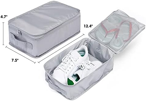 Travel Shoe Bags, Foldable Waterproof Shoe Pouches Organizer-Double Layer (6 Grey Shoe Bags)