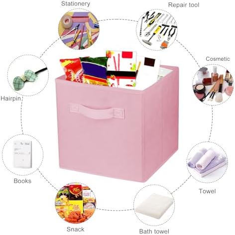 2Pcs Storage Cubes,10.5 Inch Collapsible Storage Bins,Fabric Foldable Bins