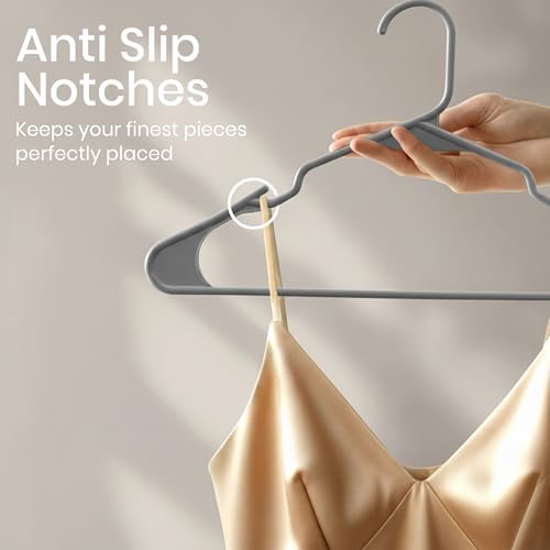 Utopia Home Plastic Hangers 30 Pack – Space Saving Clothes Hanger Grey