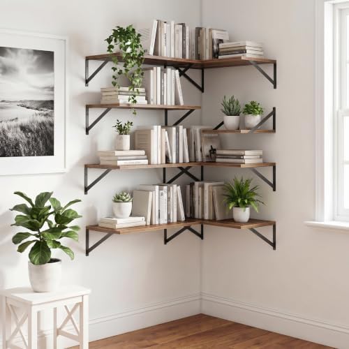 Floating Shelves 24 Inch Long, Set of 3, 12 Inch Deep Wall Shelves