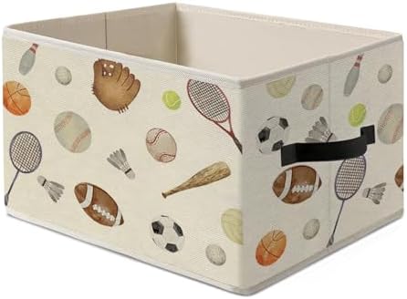 Sports Nursery Storage Bins with Handles,Kids Playroom Decor