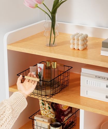 Baskets for household purposes, Wire Basket with Wooden Handle