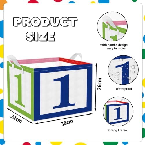 Zliisang 3pcs 123 Back to School Fabric Teacher Storage Bins Baskets with Handles for Classroom Organization Home and Elementary School Supplies