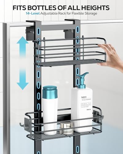 Nieifi Over The Door Shower Caddy, Adjustable Hanging Shower Organizer