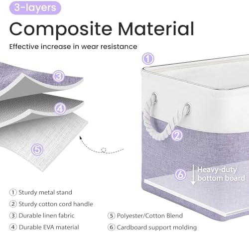 15x11x10 In Foldable Fabric Large Storage Bins with Handle 3 Pack