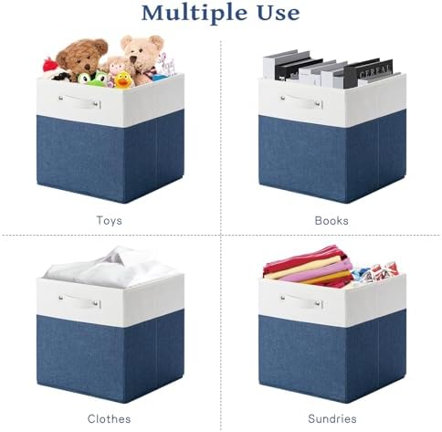 FinishingBo 13x13x13 Storage Cube Bins 4 Pack, Cube Shelf Baskets