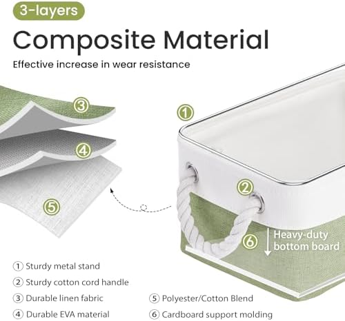11.8x7.9x5.2 Inch Fabric Small Storage Bins with Handles 1 Pack