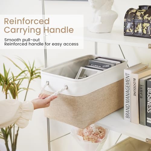 15x11x10 In Foldable Fabric Large Storage Bins with Handle 3 Pack