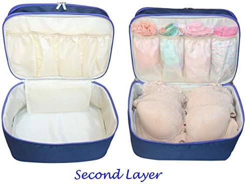 Travel Organizer Underwear Bag - Large Double Layer Packing Storage Bag – Fits Large Bra, Socks, Underpants, Cosmetic, Toiletry kit