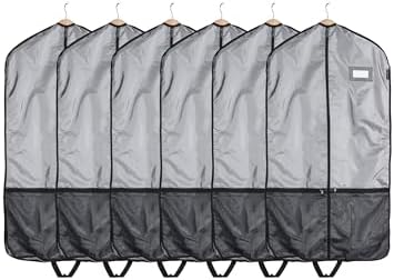 Covermates Deluxe Garment Bag Set for Closet Storage & Travel – Heavy Duty Hanging Suit & Dress Bags with ID Window, Accessory Pockets & Carrying Handles – Premium Wardrobe Protection, Grey
