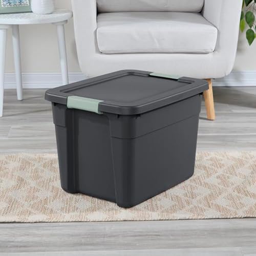 Sterilite Latch Tote Storage with Lids for Home & Office, 12 Gallon, 6-Pack