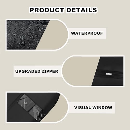 45" Garment Bags for Hanging Clothes, 2 Pack Dress Bags for Gowns Long with Clear Window, Foldable Suit Bag Cover for Travel and Storage (Black+Grey)