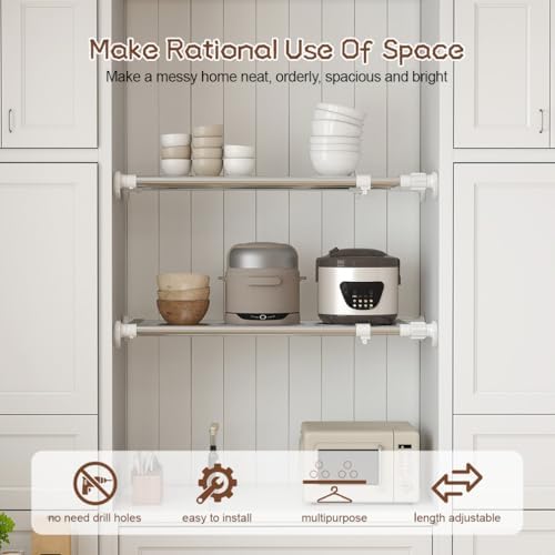 Hershii Tension Shelf Expandable Rod Closet Tension Shelf for Closet