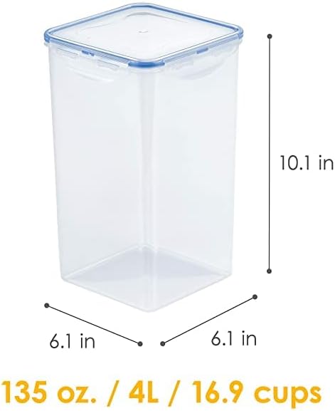 Lock & Lock Airtight Food Storage Container with Lid, 16.9 Cup, 1 Count (Pack of 3)