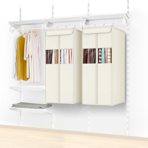 Zilink Garment Storage Bags for Hanging Clothes Suit Garment Bag 40in Beige