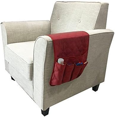 Waterproof Armrest Covers Sofa Arm Organizer with 5 Pockets for Tablet Magazines TV Remote Holder, Non-slip Recliner Couch Armchair Slipcover Furniture Sofa Arm Protector Storage Caddy Pouch