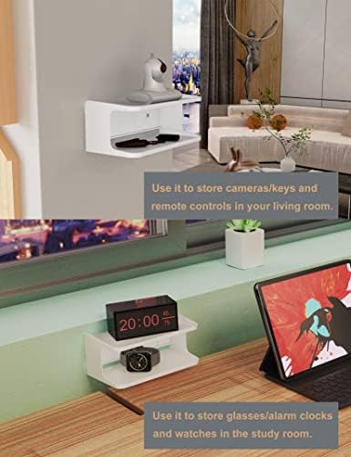 Bedside Wall Shelf Organizer, Small Bedside Shelf, (White)