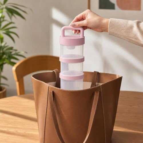 Portable Laundry Detergent Dispenser with Handle,Stackable Storage Containers for Apartments and Dorms, Small Plastic Laundry Pods Organizer, Scent Booster Tablets Powder Container