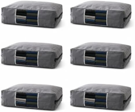 6 Pcs Cotton Canvas Sweater Storage Bag, 20"x14"x5" Closet Organizer Bag