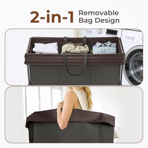 Large Laundry Hamper with Wheels, 320L Rolling Laundry Basket with Wheels