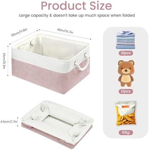 15.7x11.8x8.26 Inch Fabric Large Storage Bins with Handles 1 Pack