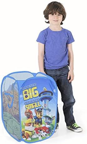 Nickelodeon Paw Patrol Pop Up Laundry Hamper with Durable Carry Handles,Kids Clothes Storage Organizer, 21" H x 13.5" W x 13.5" L