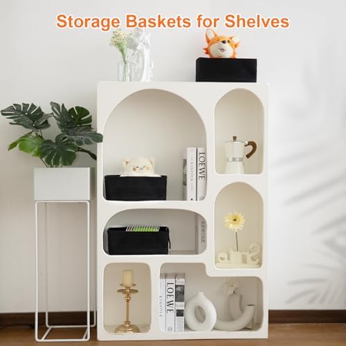 3Pack Small Woven Storage Baskets for Shelves Organizing