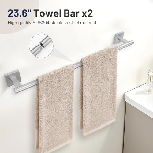 Lairuier 10-Piece Brushed Nickel Bathroom Accessories, Towel Bar Set