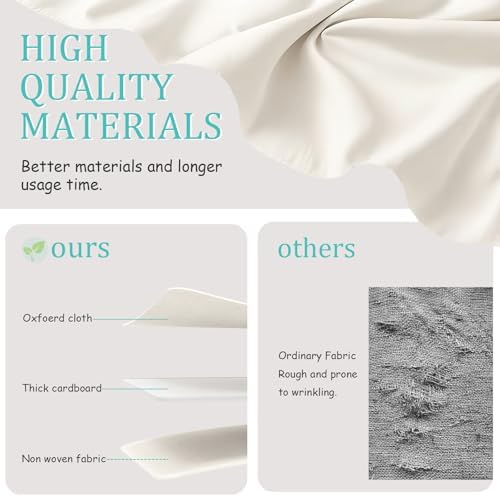 Storage Boxes, Fabric Clothes Bins, 3 Pack, Beige, 16.1x9.8x6.5 In