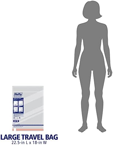 Hefty Shrink-Pak Large Travel Bags - Airtight Storage Bags for Maximum Space Saving, Travel Essentials, Ideal for Packing, Durable, Reliable Compression with Sealed Protection