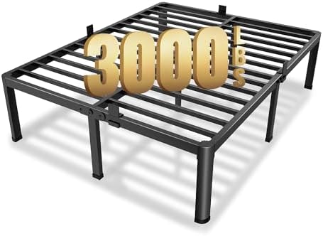 MAF 12 Inch California King Metal Platform Bed Frame with Round Corner Legs