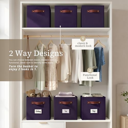 DECOMOMO Storage Bins, Cube Storage Bin with Labels