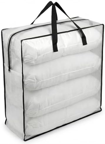 95L Underbed Storage Bag, Clear Blanket and Comforter Organizer with Handles, 1 Pack