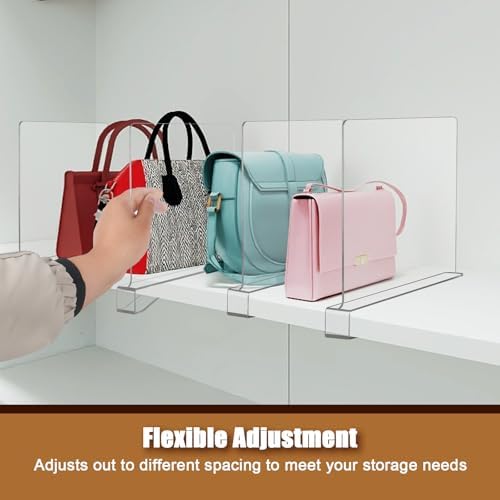 xydstay 12 Pack Acrylic Shelf Dividers for Closet Organization